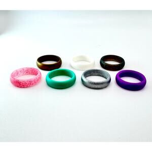ThunderFit Silicone Rings Glitter 2mm Size 7.5-8 (Pack of 7)